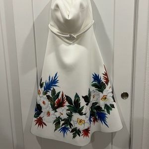 Badgley Mischka Strapless Floral Print Dress with Belt - NEVER BEEN WORN